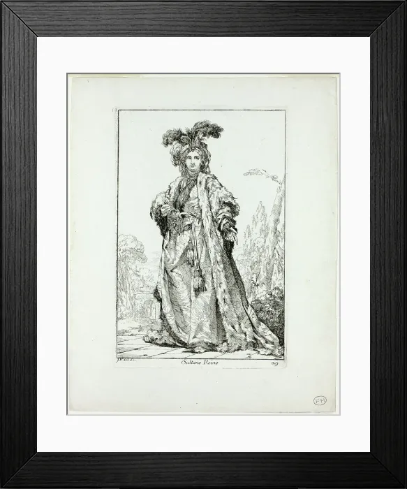 Framed Print : Sultane Reine, plate 29 from Caravanne du Sultan à la Mecque, 1748. Creator: Joseph-Marie Vien the Elder Framed Print : Sultane Reine, plate 29 from Caravanne du Sultan à la Mecque, 1748. Creator: Joseph-Marie Vien the Elder