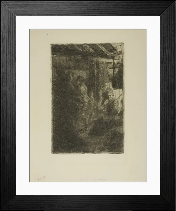 Framed Print : Dance at Gopsmor, 1906. Creator: Anders Leonard Zorn Framed Print : Dance at Gopsmor, 1906. Creator: Anders Leonard Zorn