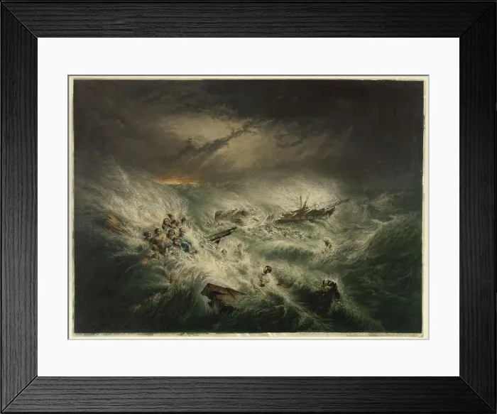 Framed Print : The Wreck of the Reliance (November 12, 1842), November 1, 1843. Creator: George Baxter Framed Print : The Wreck of the Reliance (November 12, 1842), November 1, 1843. Creator: George Baxter