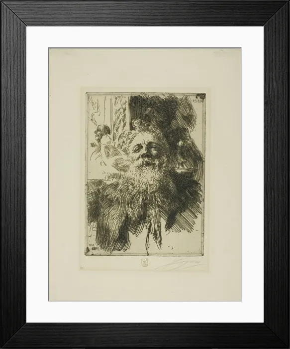 Framed Print : Auguste Rodin, 1906. Creator: Anders Leonard Zorn Framed Print : Auguste Rodin, 1906. Creator: Anders Leonard Zorn