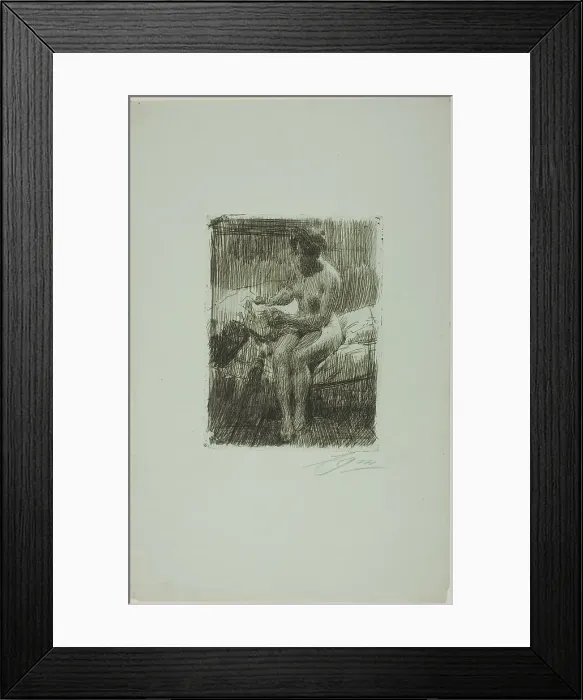 Framed Print : Model Reading, 1910. Creator: Anders Leonard Zorn Framed Print : Model Reading, 1910. Creator: Anders Leonard Zorn