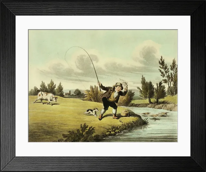 Framed Print : Delights of Fishing, 1823. Creator: Charles Turner Framed Print : Delights of Fishing, 1823. Creator: Charles Turner