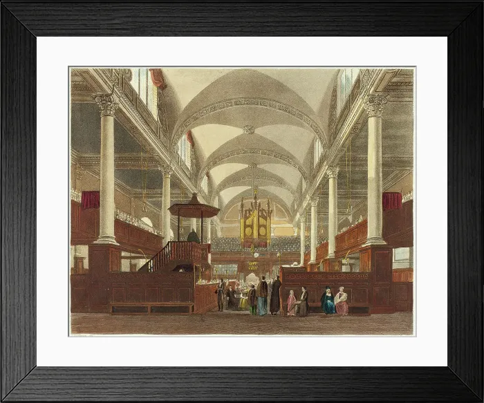 Framed Print : Interior of Christ Church, 1816. Creator: Daniel Havell Framed Print : Interior of Christ Church, 1816. Creator: Daniel Havell