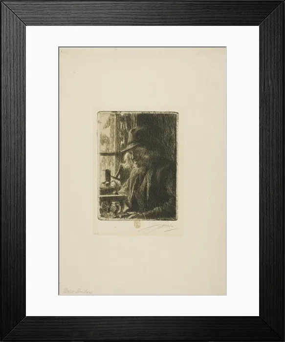 Framed Print : Bosl Anders, Clockmaker at Mora, 1907. Creator: Anders Leonard Zorn Framed Print : Bosl Anders, Clockmaker at Mora, 1907. Creator: Anders Leonard Zorn