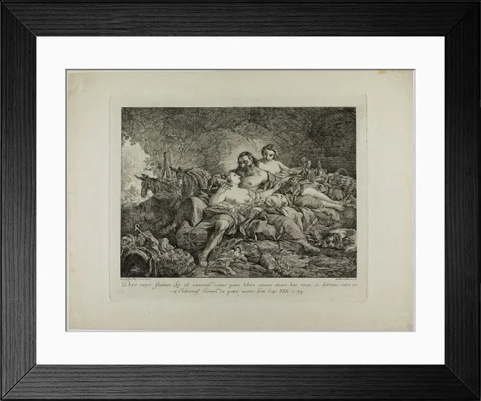 Framed Print : Lot and His Daughters, 1748. Creator: Joseph-Marie Vien the Elder