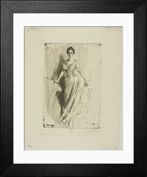 Framed Print : Miss Lurman, 1901. Creator: Anders Leonard Zorn Framed Print : Miss Lurman, 1901. Creator: Anders Leonard Zorn