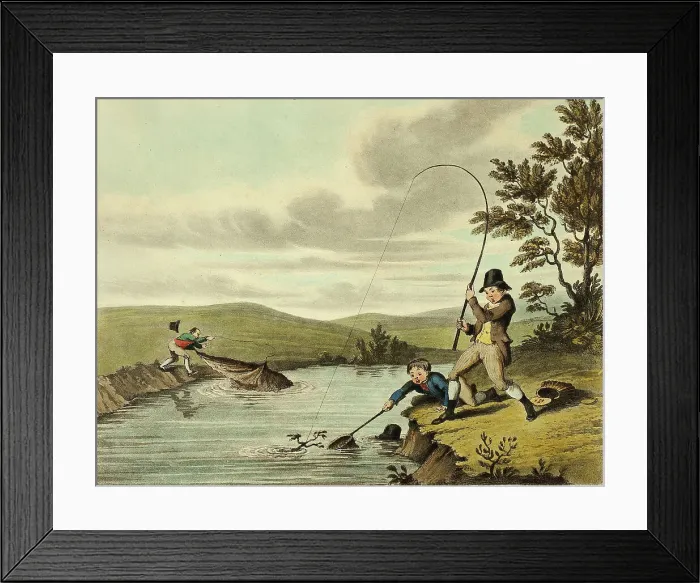 Framed Print : Delights of Fishing, 1823. Creator: Charles Turner Framed Print : Delights of Fishing, 1823. Creator: Charles Turner