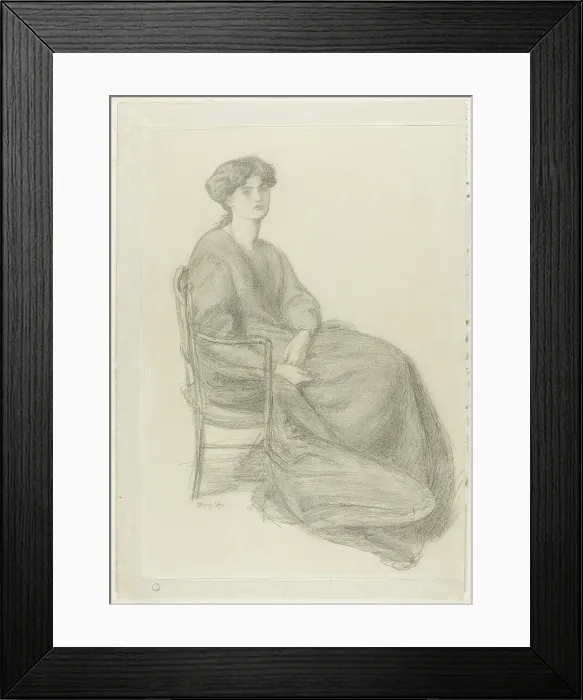 Framed Print : Mrs. William Morris Seated in Chair, May 1870. Creator: Dante Gabriel Rossetti Framed Print : Mrs. William Morris Seated in Chair, May 1870. Creator: Dante Gabriel Rossetti