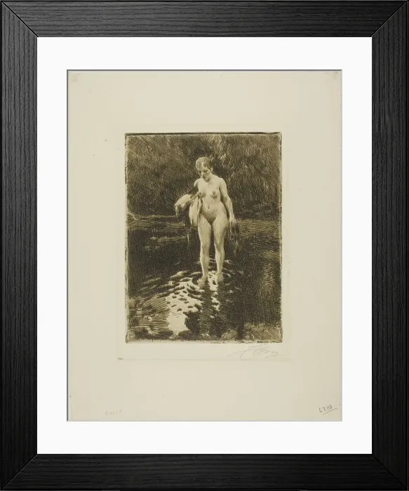 Framed Print : The Ford, 1912. Creator: Anders Leonard Zorn Framed Print : The Ford, 1912. Creator: Anders Leonard Zorn