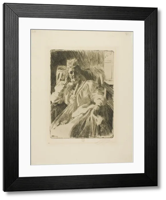 Framed Print : Queen Sophia, 1909. Creator: Anders Leonard Zorn Framed Print : Queen Sophia, 1909. Creator: Anders Leonard Zorn