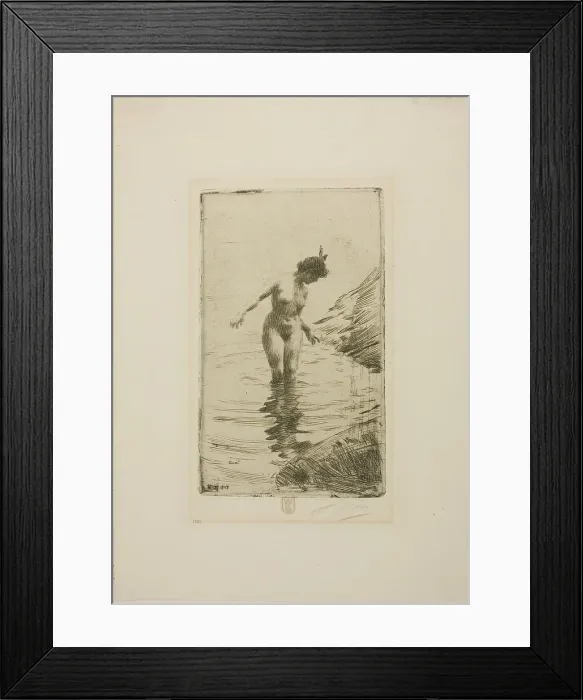 Framed Print : Cercles d'eau II, 1907. Creator: Anders Leonard Zorn Framed Print : Cercles d'eau II, 1907. Creator: Anders Leonard Zorn