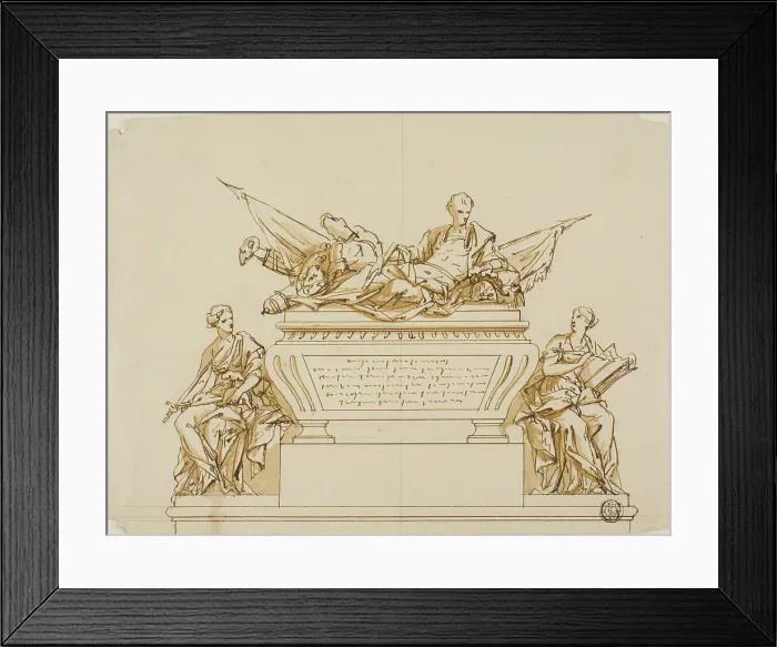 Framed Print : Unexecuted Design for the Monument to the First Duke of Marlborough, c. 1733. Creators: John Michael Rysbrack, Richard Wilson Framed Print : Unexecuted Design for the Monument to the First Duke of Marlborough, c. 1733. Creators: John Michael Rysbrack, Richard Wilson