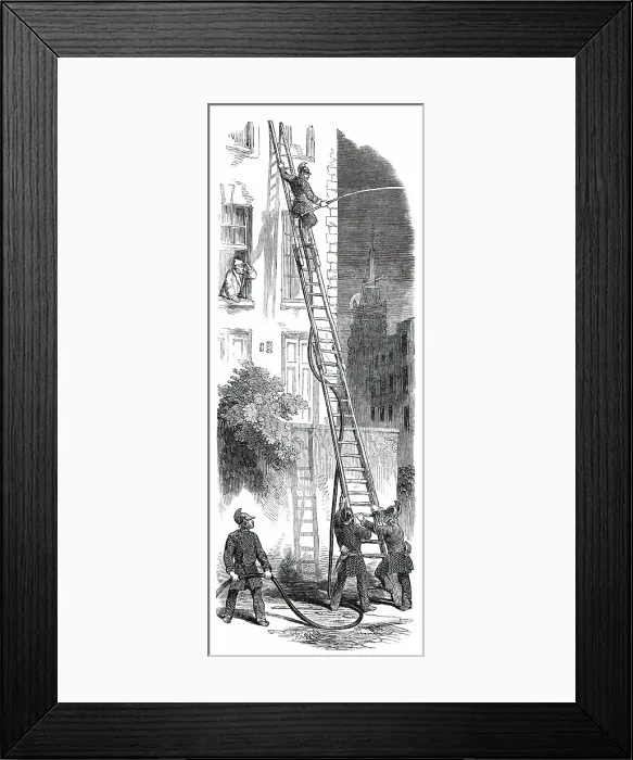 Framed Print : The Fire-Brigade, 1850. Creator: Unknown