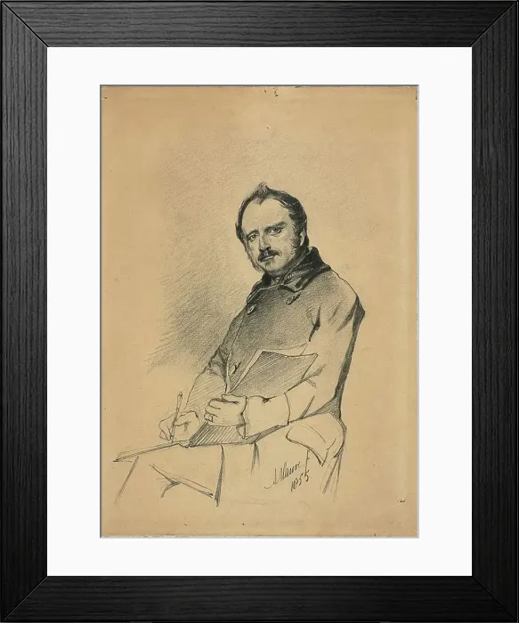 Framed Print : Portrait of a Man Writing, 1855. Creator: Anton Mauve Framed Print : Portrait of a Man Writing, 1855. Creator: Anton Mauve