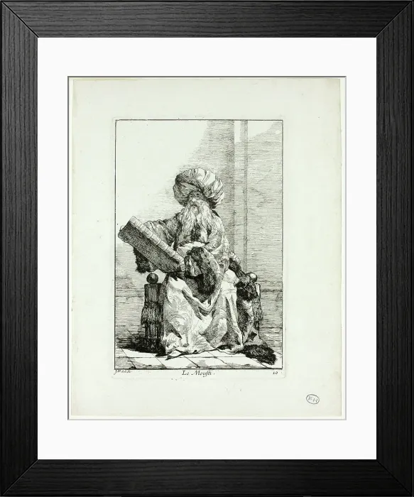 Framed Print : Le Moufti, plate ten from Caravanne du Sultan à la Mecque, 1748. Creator: Joseph-Marie Vien the Elder
