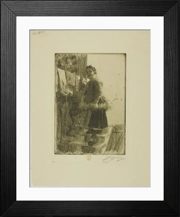 Framed Print : The Storehouse, 1903. Creator: Anders Leonard Zorn Framed Print : The Storehouse, 1903. Creator: Anders Leonard Zorn