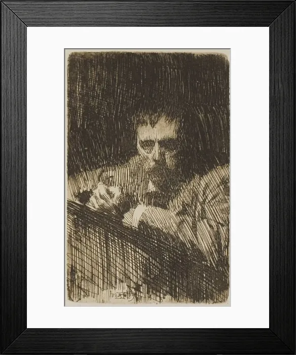 Framed Print : A Painter-Etcher (Self-Portrait), 1889. Creator: Anders Leonard Zorn Framed Print : A Painter-Etcher (Self-Portrait), 1889. Creator: Anders Leonard Zorn