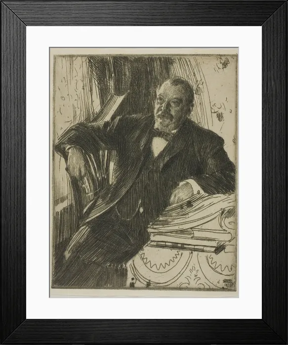 Framed Print : Grover Cleveland II, 1899. Creator: Anders Leonard Zorn Framed Print : Grover Cleveland II, 1899. Creator: Anders Leonard Zorn