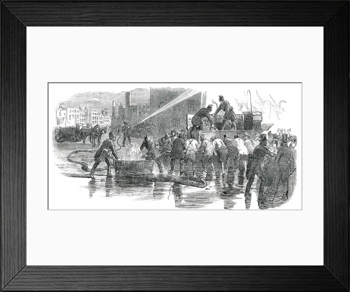 Framed Print : The Fire-Brigade, 1850. Creator: Unknown Framed Print : The Fire-Brigade, 1850. Creator: Unknown