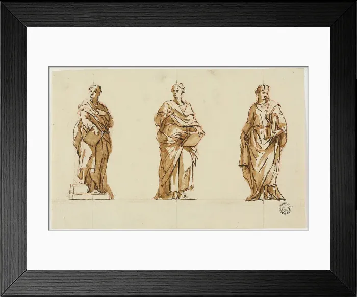 Framed Print : Three Studies for Statue of John Locke, c. 1754. Creators: John Michael Rysbrack, Sir James Thornhill Framed Print : Three Studies for Statue of John Locke, c. 1754. Creators: John Michael Rysbrack, Sir James Thornhill