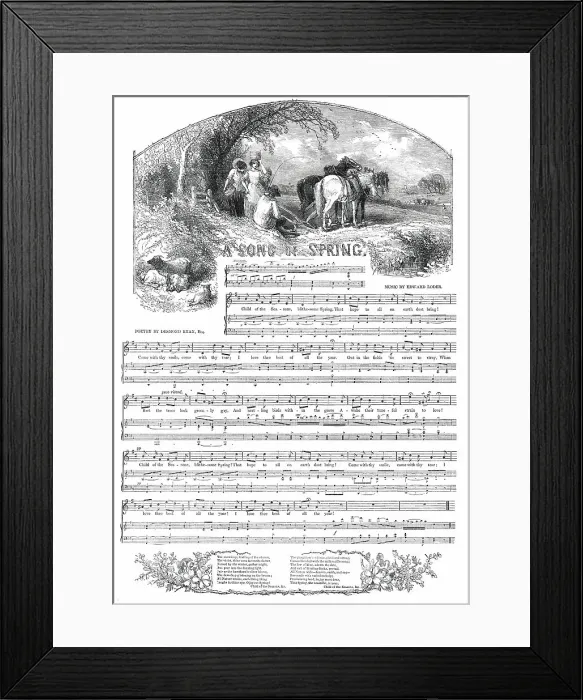 Framed Print : A Song of Spring, 1850. Creator: Edmund Evans Framed Print : A Song of Spring, 1850. Creator: Edmund Evans