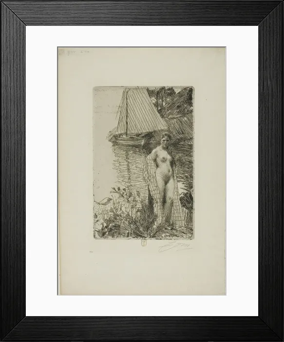 Framed Print : My Model and my Boat, 1894. Creator: Anders Leonard Zorn Framed Print : My Model and my Boat, 1894. Creator: Anders Leonard Zorn