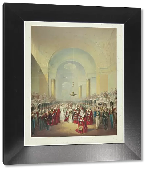 Arrival of Her Most Gracious Majesty at House of Lords to Open First Parliament of her Reign, n.d. Creator: George Baxter