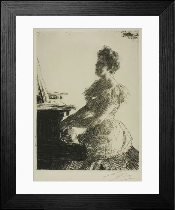Framed Print : At the Piano, 1900. Creator: Anders Leonard Zorn Framed Print : At the Piano, 1900. Creator: Anders Leonard Zorn