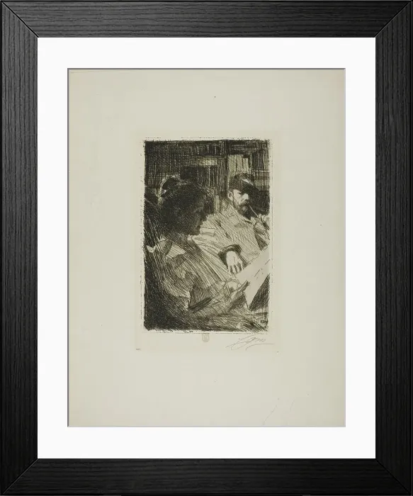 Framed Print : Reading (Mr. and Mrs. Ch. Deering), 1893. Creator: Anders Leonard Zorn Framed Print : Reading (Mr. and Mrs. Ch. Deering), 1893. Creator: Anders Leonard Zorn