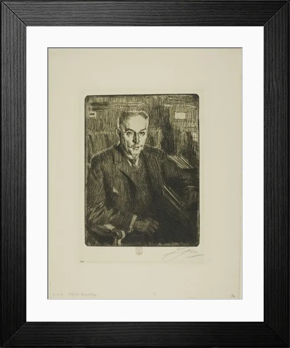 Framed Print : Alfred Beurdeley, 1906 or 1907. Creator: Anders Leonard Zorn Framed Print : Alfred Beurdeley, 1906 or 1907. Creator: Anders Leonard Zorn