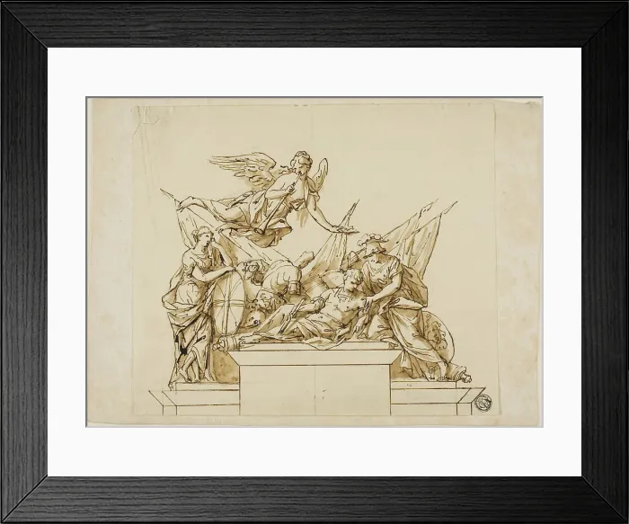Framed Print : Unexecuted Design for the Monument to the First Duke of Marlborough, c. 1733. Creators: John Michael Rysbrack, Richard Wilson Framed Print : Unexecuted Design for the Monument to the First Duke of Marlborough, c. 1733. Creators: John Michael Rysbrack, Richard Wilson