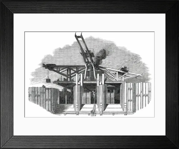 Framed Print : Part of the Victoria Tower - the Hoisting-Scaffold, 1850. Creator: Unknown Framed Print : Part of the Victoria Tower - the Hoisting-Scaffold, 1850. Creator: Unknown
