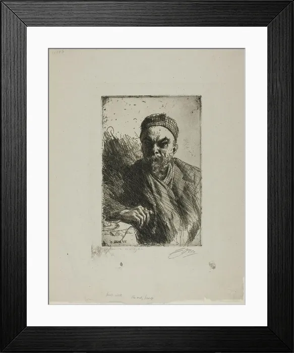 Framed Print : Paul Verlaine II, 1895. Creator: Anders Leonard Zorn Framed Print : Paul Verlaine II, 1895. Creator: Anders Leonard Zorn