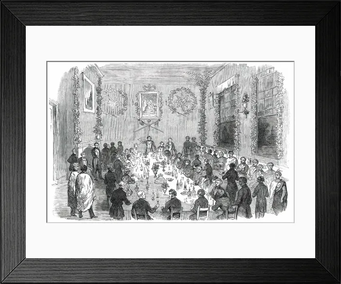 Framed Print : Banquet given at Wellington to Native Chiefs of New Zealand, 1850. Creator: Unknown Framed Print : Banquet given at Wellington to Native Chiefs of New Zealand, 1850. Creator: Unknown