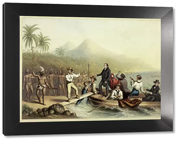 The Reception of the Rev. J. Williams, at Tanna in the South Seas, the Day Before He was... 1841. Creator: George Baxter