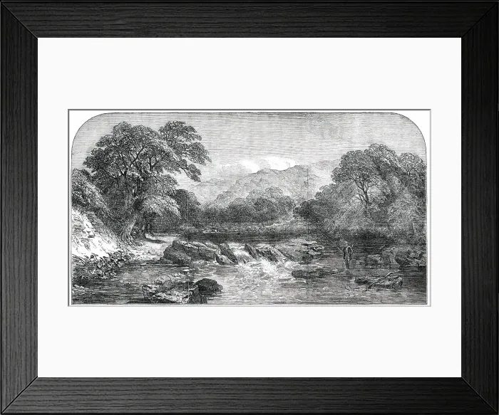 Framed Print : A Westmoreland Trout-Stream - painted by H. Jutsum, 1850. Creator: Unknown Framed Print : A Westmoreland Trout-Stream - painted by H. Jutsum, 1850. Creator: Unknown