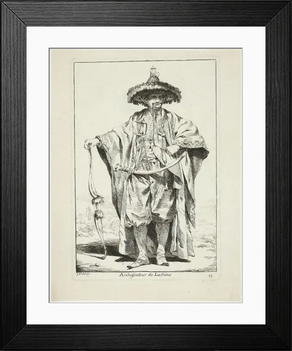 Framed Print : The Chinese Ambassador, plate fifteen from Caravanne du Sultane à la Mecque, c. 1748. Creator: Joseph-Marie Vien the Elder Framed Print : The Chinese Ambassador, plate fifteen from Caravanne du Sultane à la Mecque, c. 1748. Creator: Joseph-Marie Vien the Elder