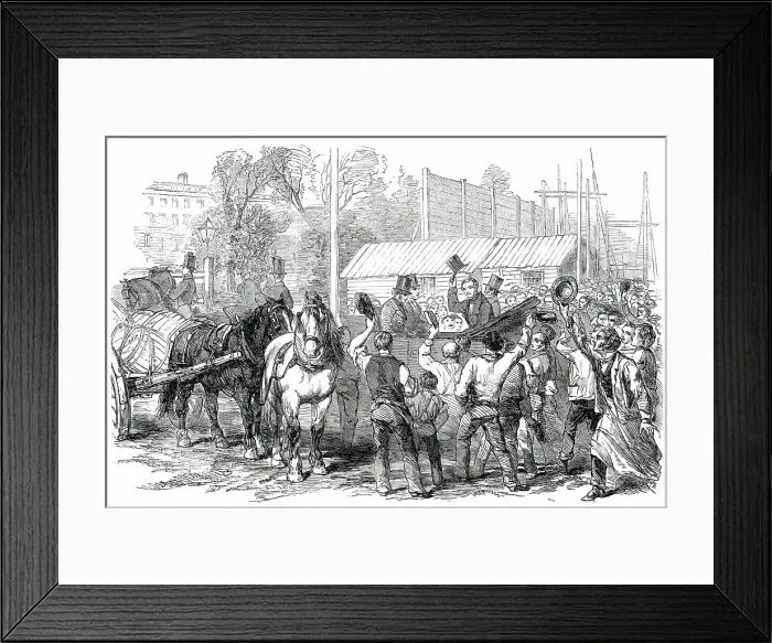Framed Print : Visit of...Prince Albert to the Great Exhibition Building in Hyde Park... 1850. Creator: Unknown Framed Print : Visit of...Prince Albert to the Great Exhibition Building in Hyde Park... 1850. Creator: Unknown