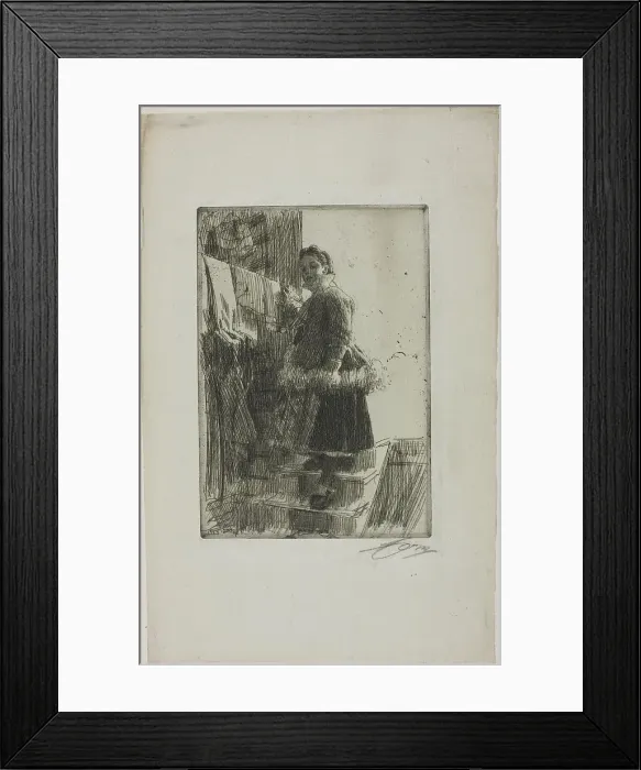 Framed Print : The Storehouse, 1903. Creator: Anders Leonard Zorn Framed Print : The Storehouse, 1903. Creator: Anders Leonard Zorn