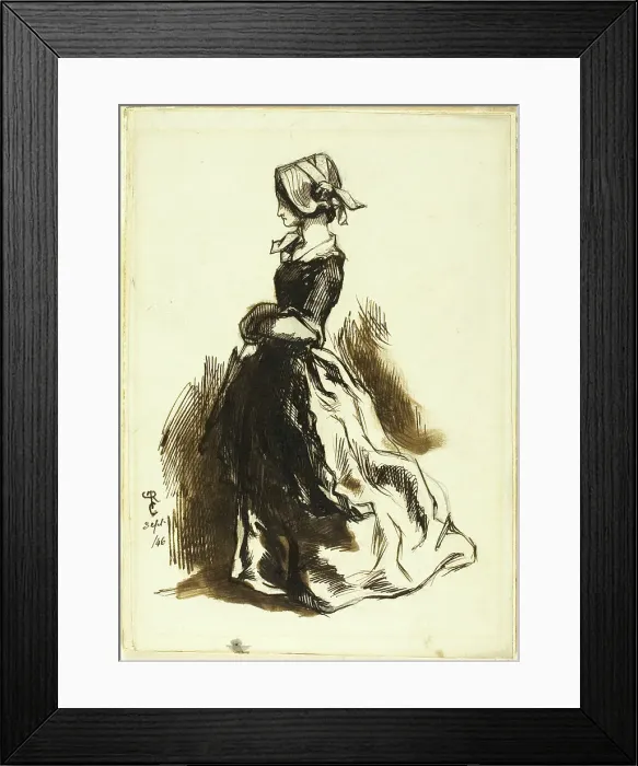Framed Print : Full-length Portrait of a Woman, 1846. Creator: Dante Gabriel Rossetti Framed Print : Full-length Portrait of a Woman, 1846. Creator: Dante Gabriel Rossetti