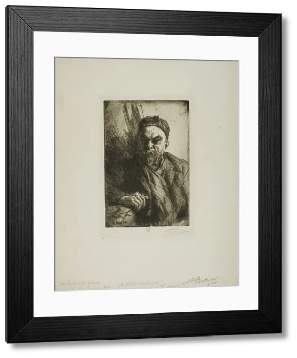 Framed Print : Paul Verlaine II, 1895. Creator: Anders Leonard Zorn Framed Print : Paul Verlaine II, 1895. Creator: Anders Leonard Zorn