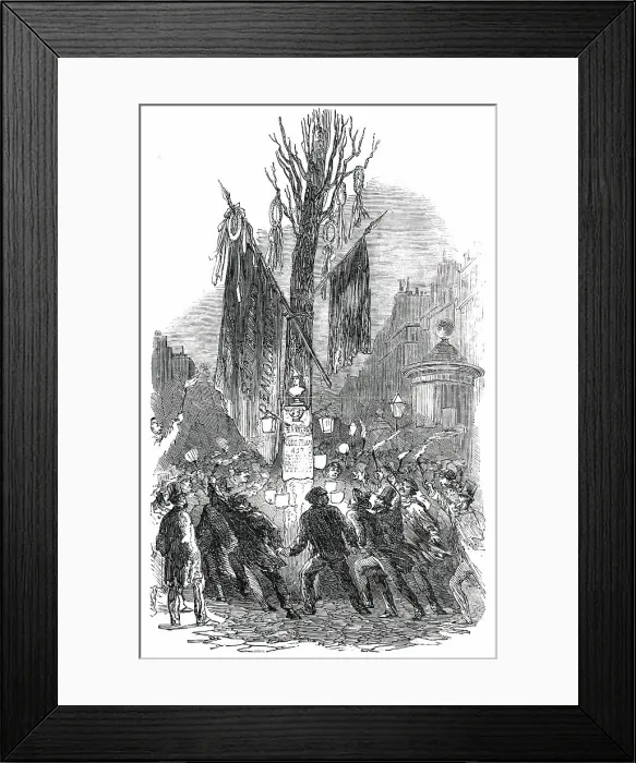 Framed Print : Tree of Liberty, on the Boulevard St. Martin, at Paris, 1850. Creator: Unknown Framed Print : Tree of Liberty, on the Boulevard St. Martin, at Paris, 1850. Creator: Unknown