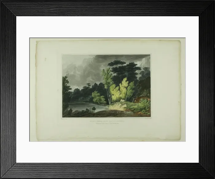 Framed Print : Spirit Creek; Near Augusta, Georgia, plate two of the second number of Picturesque View... 1819 / 21. Creator: John Hill Framed Print : Spirit Creek; Near Augusta, Georgia, plate two of the second number of Picturesque View... 1819 / 21. Creator: John Hill