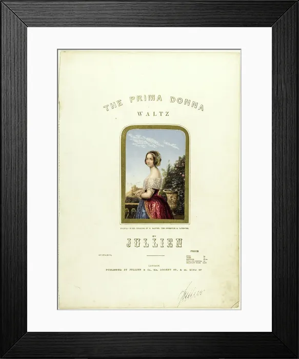 Framed Print : The Bride, cover for The Prima Donna Waltz sheet music, 1850. Creator: George Baxter Framed Print : The Bride, cover for The Prima Donna Waltz sheet music, 1850. Creator: George Baxter