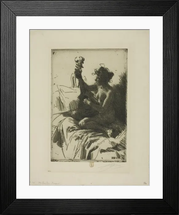 Framed Print : Souvenir or The Guitar, 1895. Creator: Anders Leonard Zorn Framed Print : Souvenir or The Guitar, 1895. Creator: Anders Leonard Zorn