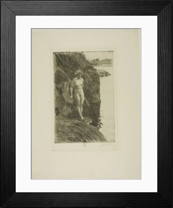 Framed Print : Precipice, 1909. Creator: Anders Leonard Zorn Framed Print : Precipice, 1909. Creator: Anders Leonard Zorn