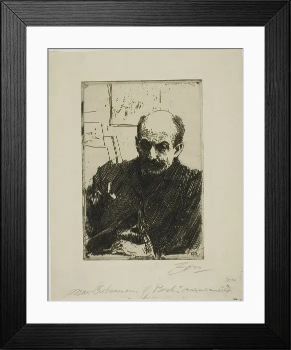 Framed Print : Max Liebermann, 1891. Creator: Anders Leonard Zorn Framed Print : Max Liebermann, 1891. Creator: Anders Leonard Zorn