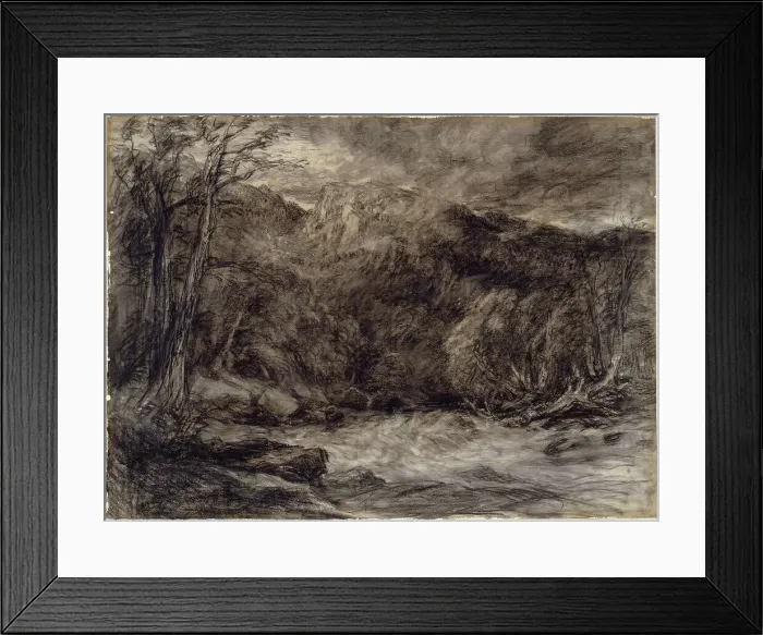 Framed Print : A Mountain Torrent, c. 1850. Creator: David Cox the elder Framed Print : A Mountain Torrent, c. 1850. Creator: David Cox the elder