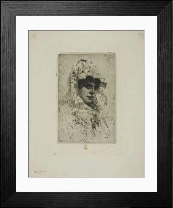 Framed Print : Spanish Woman, 1884. Creator: Anders Leonard Zorn Framed Print : Spanish Woman, 1884. Creator: Anders Leonard Zorn