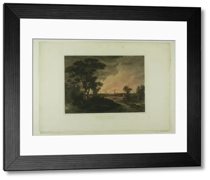 Framed Print : Burning of Savannah, plate four of the second number of Picturesque Views of American S... 1819 / 21. Creator: John Hill Framed Print : Burning of Savannah, plate four of the second number of Picturesque Views of American S... 1819 / 21. Creator: John Hill